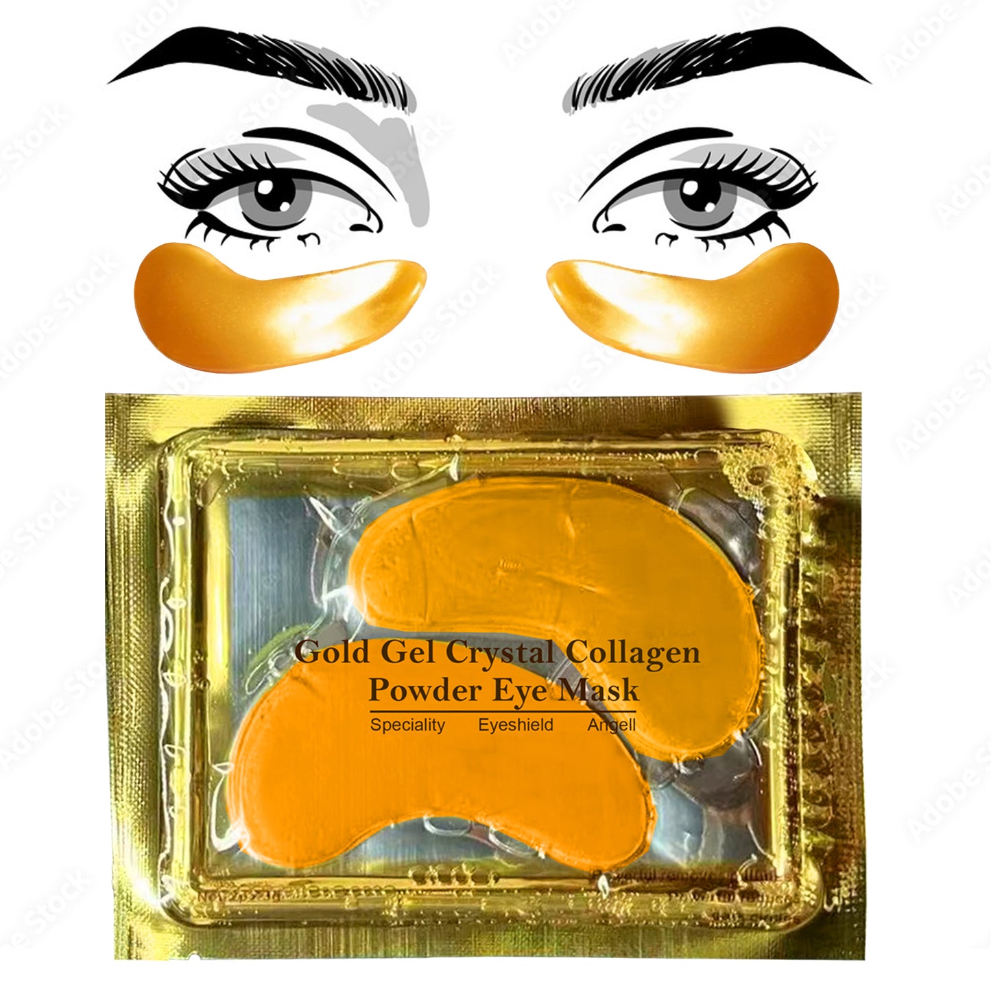 20 Pairs Lip Masks & Eye Masks,V- Face Lift Strap, 24K Gold Gel Crystal Collagen Eye Pads,Moisturizing Lip Mask Crystal Pads,Under Eye Patches for Dark Circles,Eye Bags, Wrinkles, Full face care
