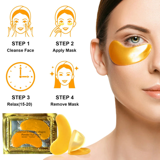 20 Pairs Lip Masks & Eye Masks,V- Face Lift Strap, 24K Gold Gel Crystal Collagen Eye Pads,Moisturizing Lip Mask Crystal Pads,Under Eye Patches for Dark Circles,Eye Bags, Wrinkles, Full face care